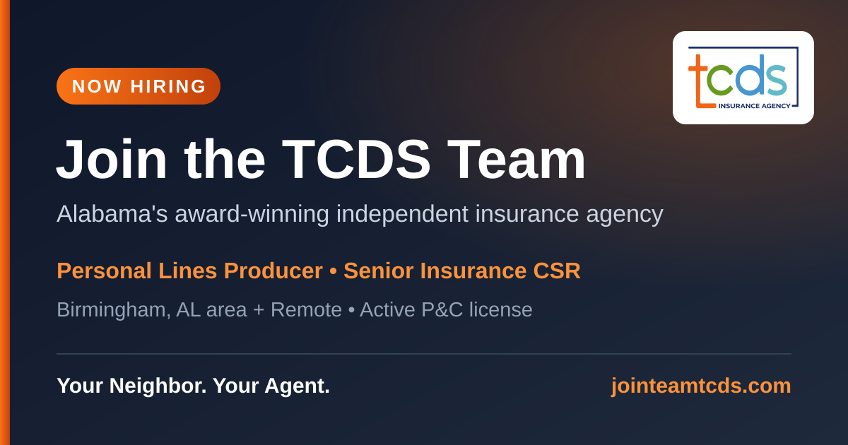 Careers at TCDS Insurance Agency | Join Us