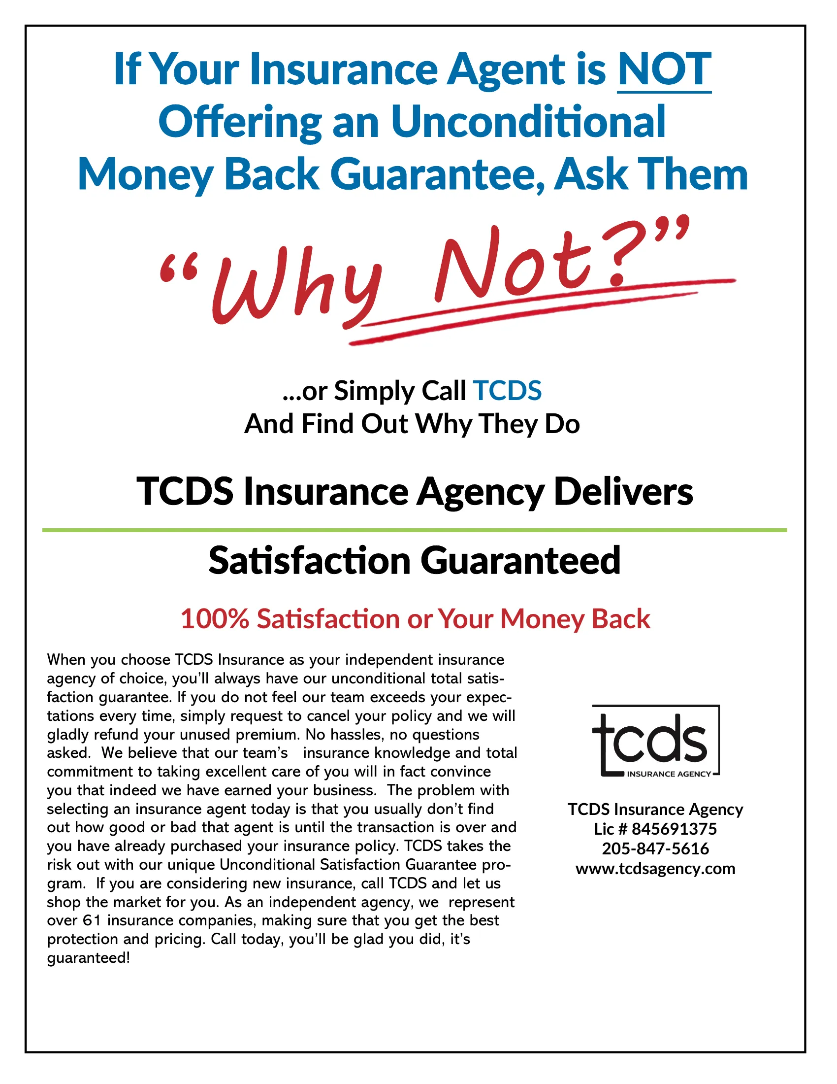 TCDS Money-Back Guarantee - Page 1